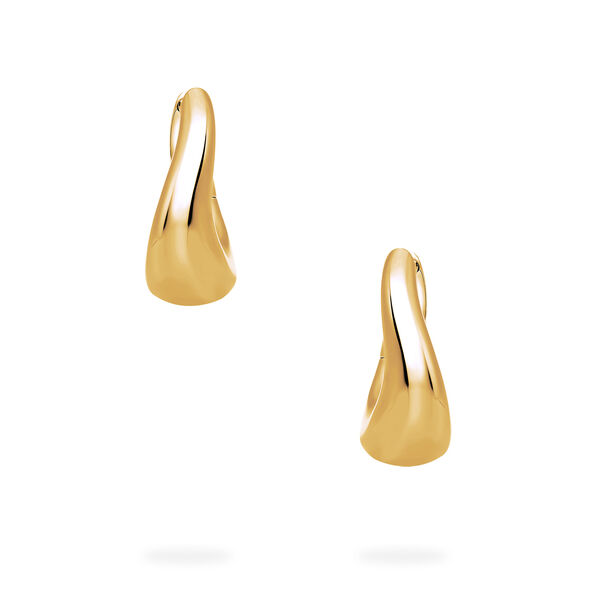 Yellow Gold Curved Hoop Earrings